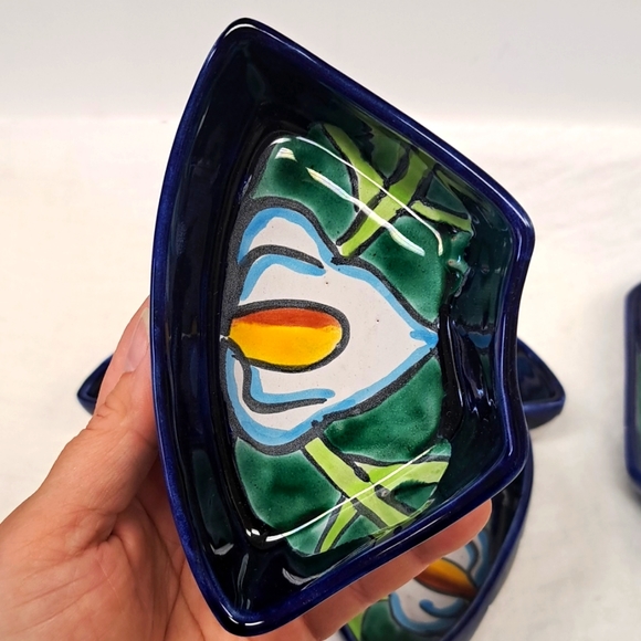 Mexican Talavera folk art handmade 5-piece serving dish set - Picture 7 of 8